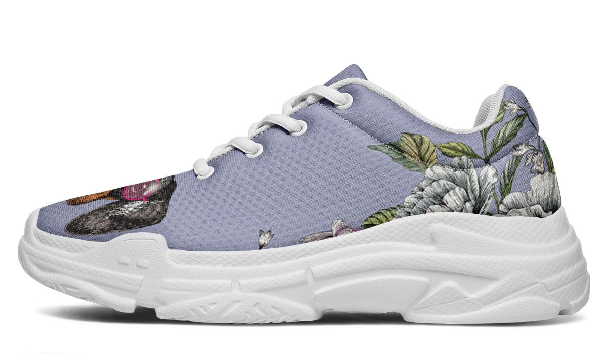 Floral Dachshund Chunky Sneakers