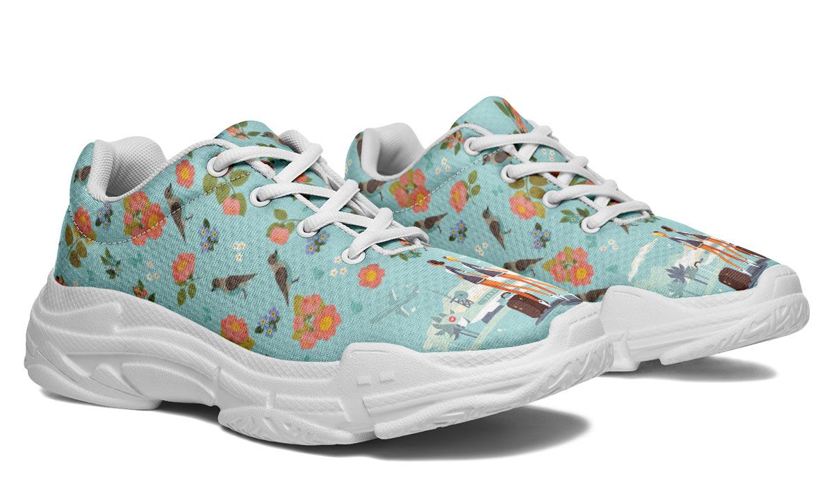 Floral Flight Attendant Chunky Sneakers