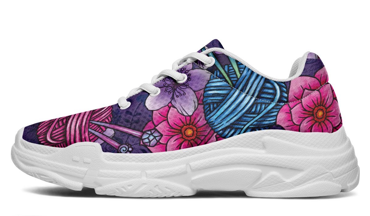 Floral Knitting Chunky Sneakers