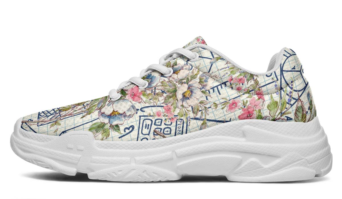 Floral Math Symbols Chunky Sneakers