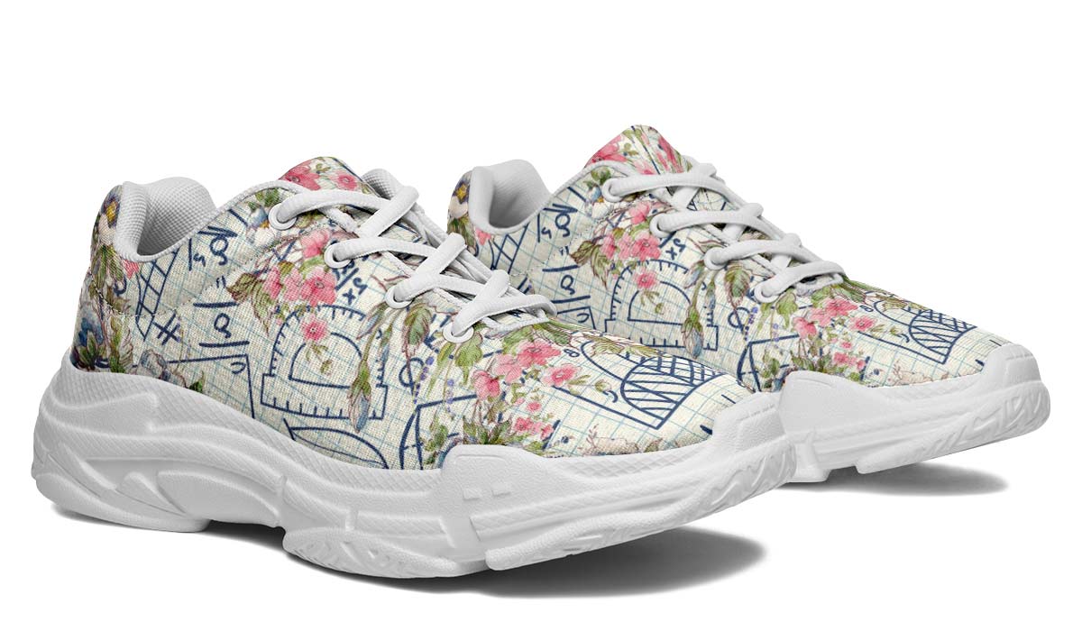 Floral Math Symbols Chunky Sneakers