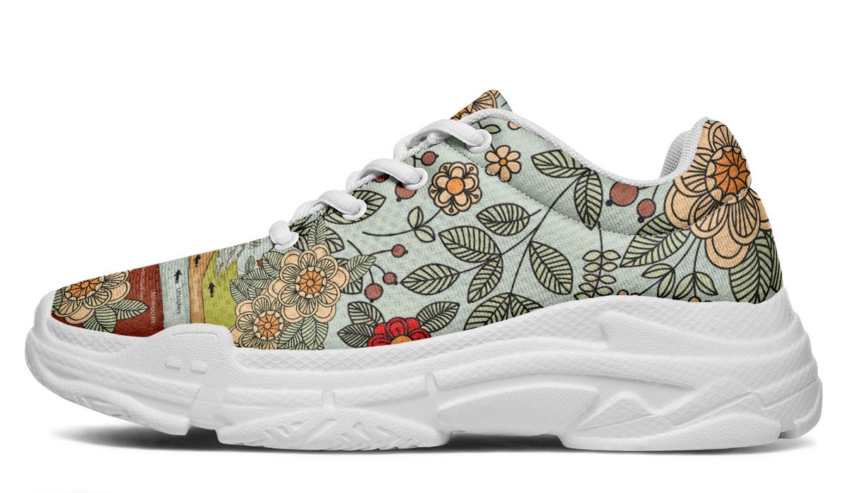 Floral Mountain Range Chunky Sneakers