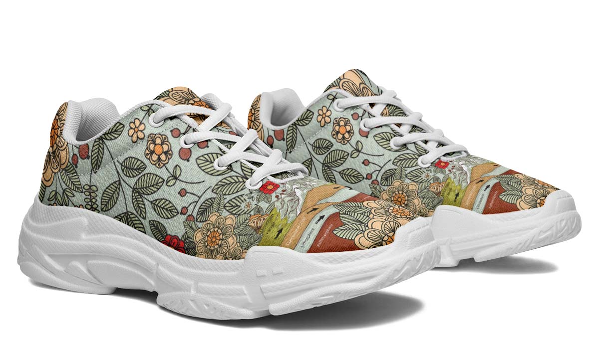 Floral Mountain Range Chunky Sneakers