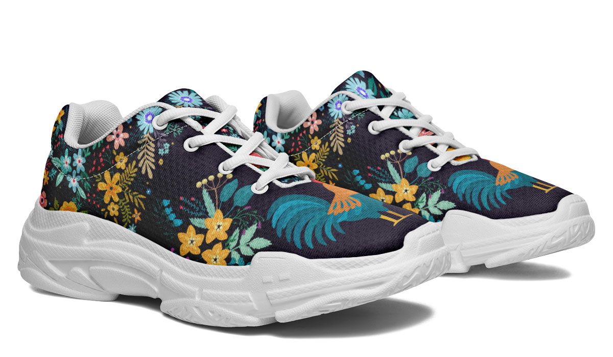 Floral Rooster Chunky Sneakers