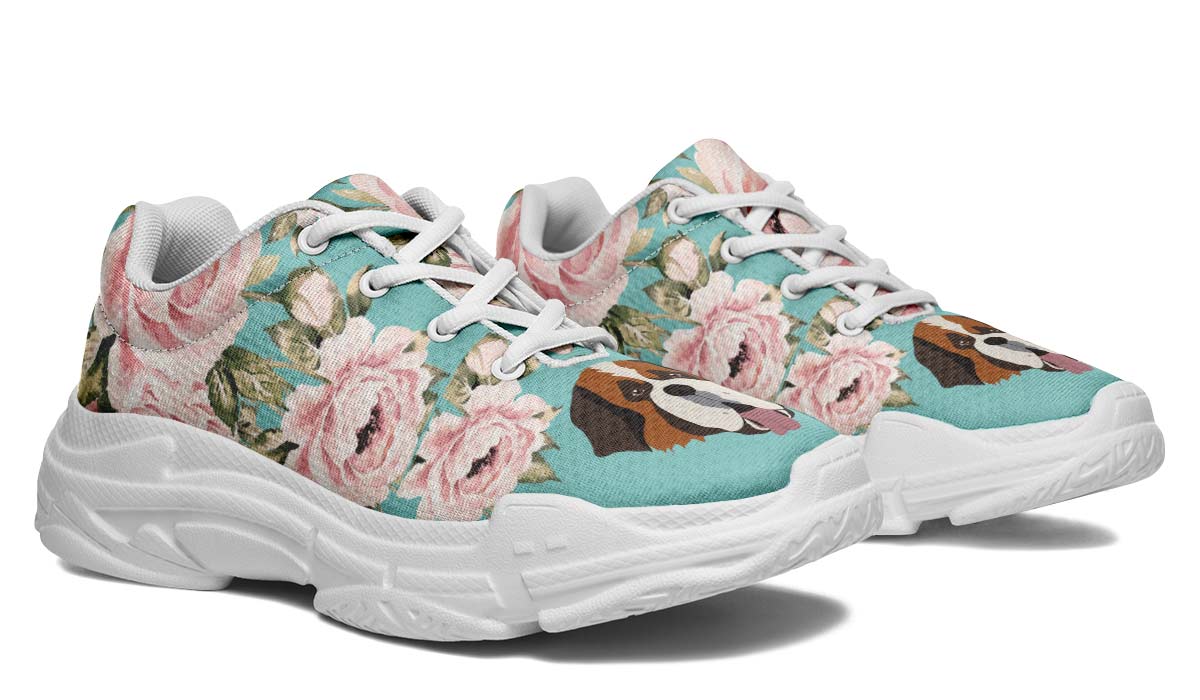 Floral Saint Bernard Chunky Sneakers