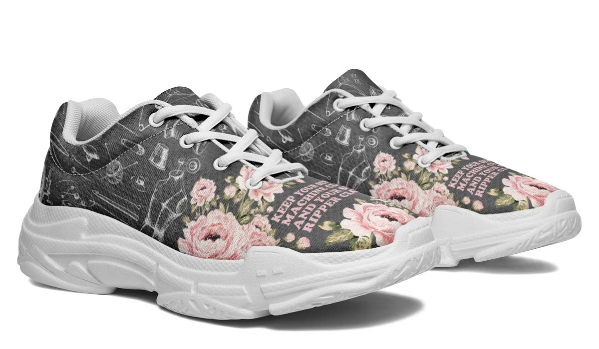 Floral Sewing Chunky Sneakers