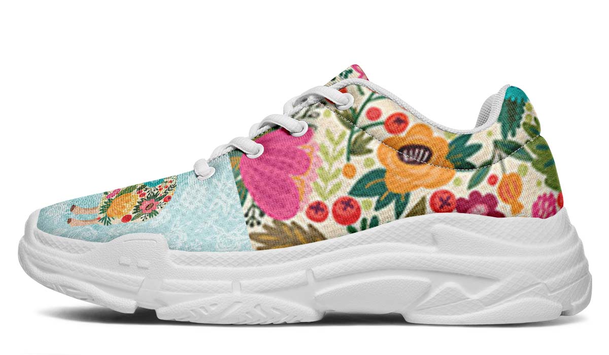 Floral Sheep Chunky Sneakers