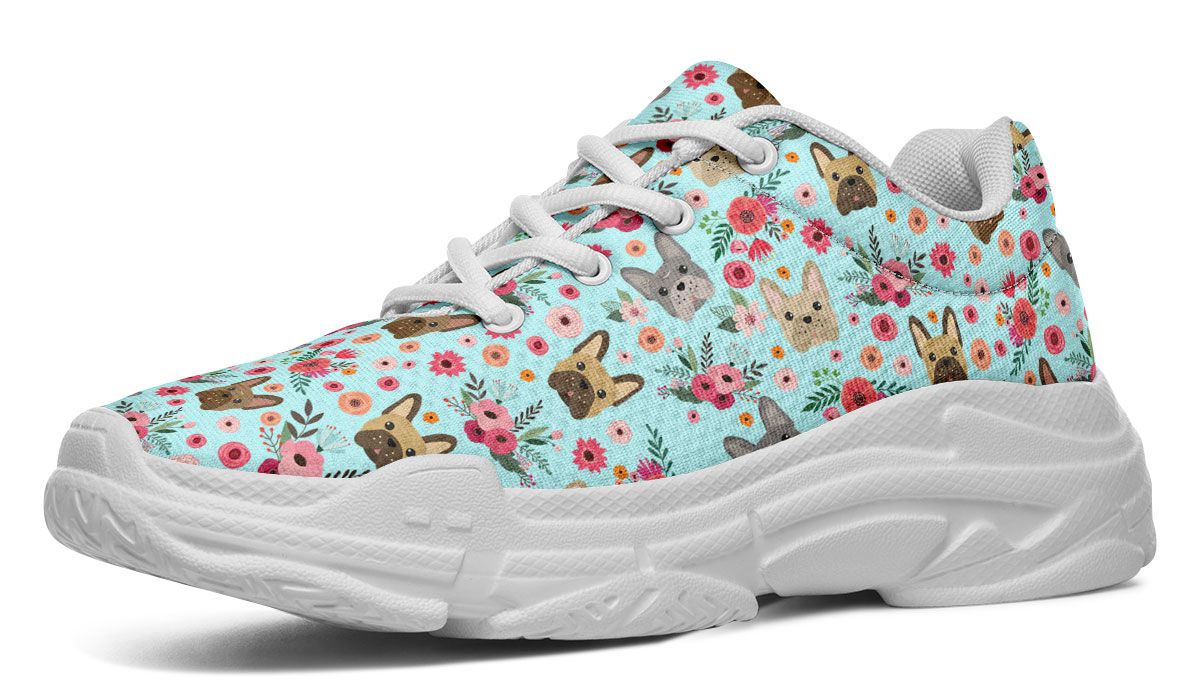 French Bulldog Flower Chunky Sneakers