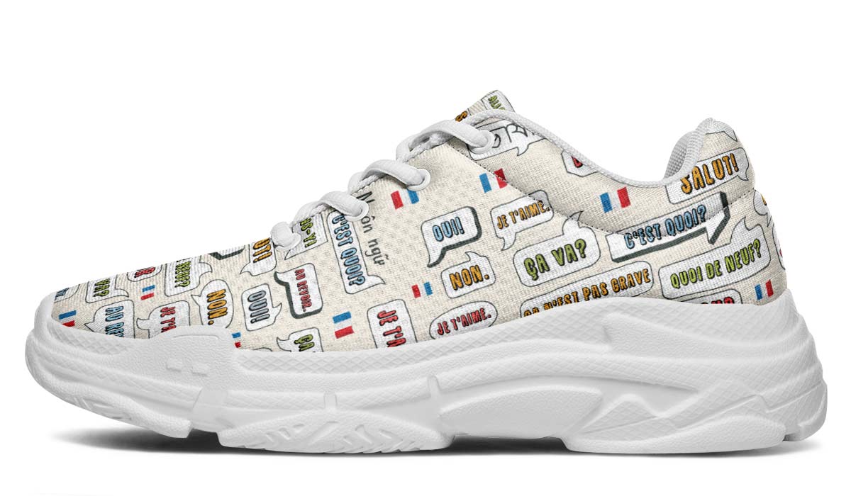 French Phrases Chunky Sneakers