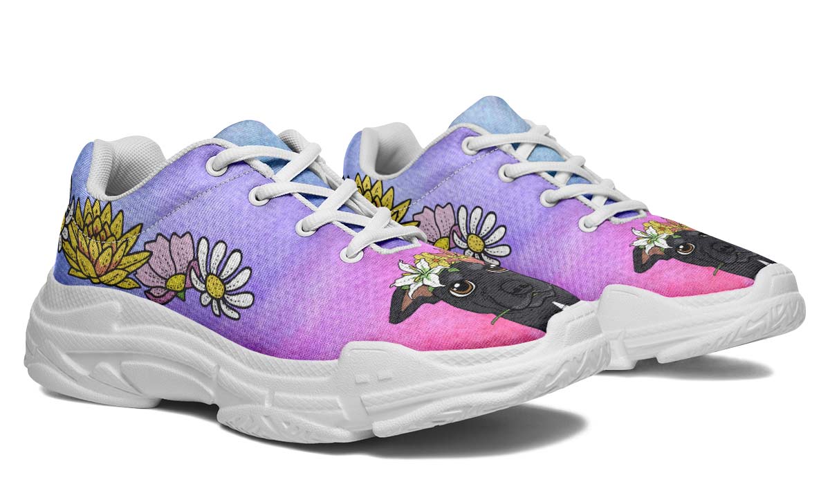 Fun Floral Greyhound Chunky Sneakers