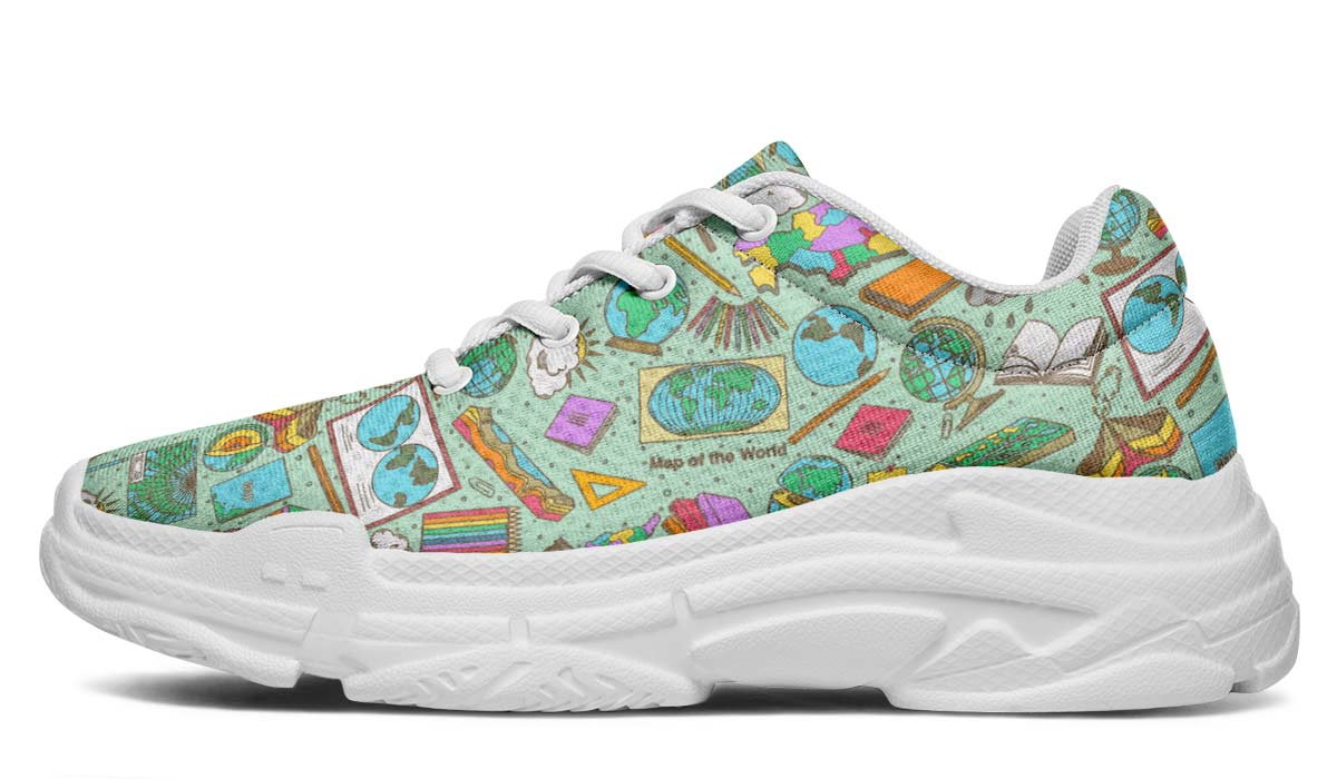 Geography Pattern Chunky Sneakers