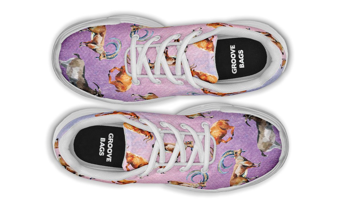 Goat Pattern Chunky Sneakers