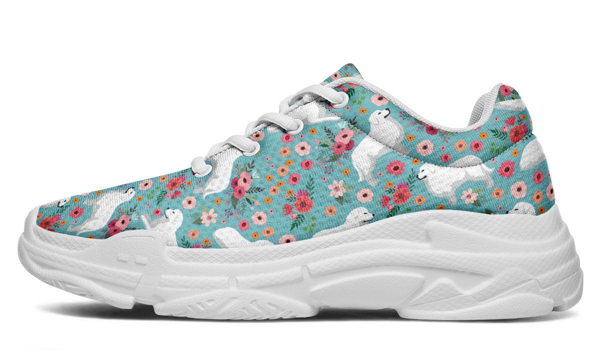 Great Pyrenees Flower Chunky Sneakers