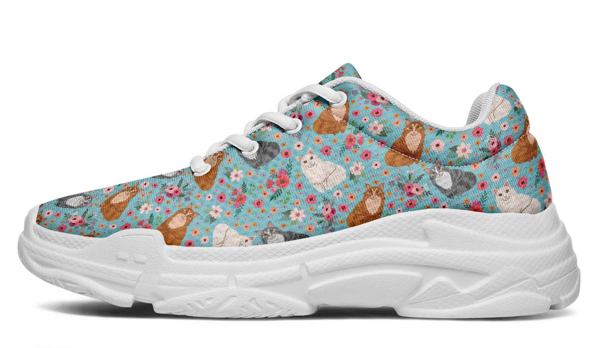 Maine Coon Cat Flower Chunky Sneakers