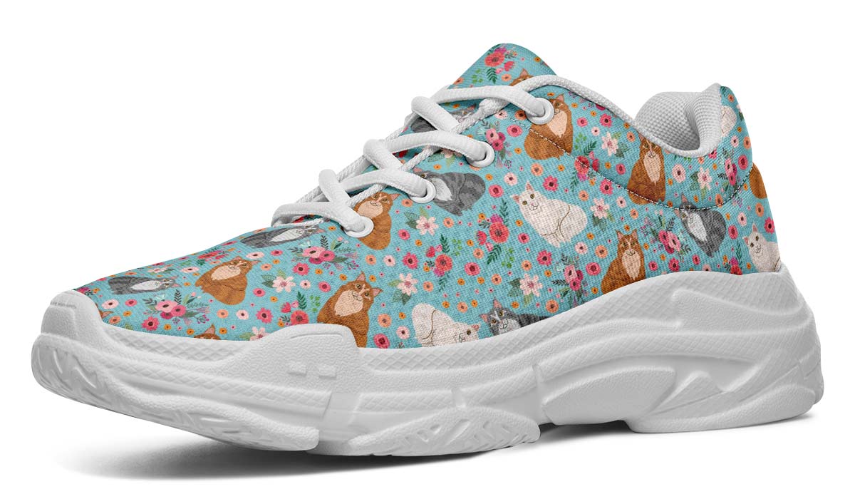 Maine Coon Cat Flower Chunky Sneakers