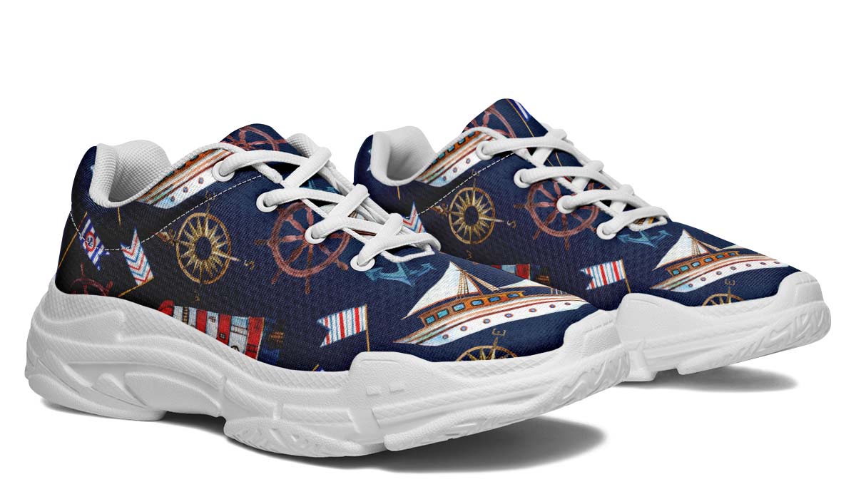 Nautical Pattern Chunky Sneakers
