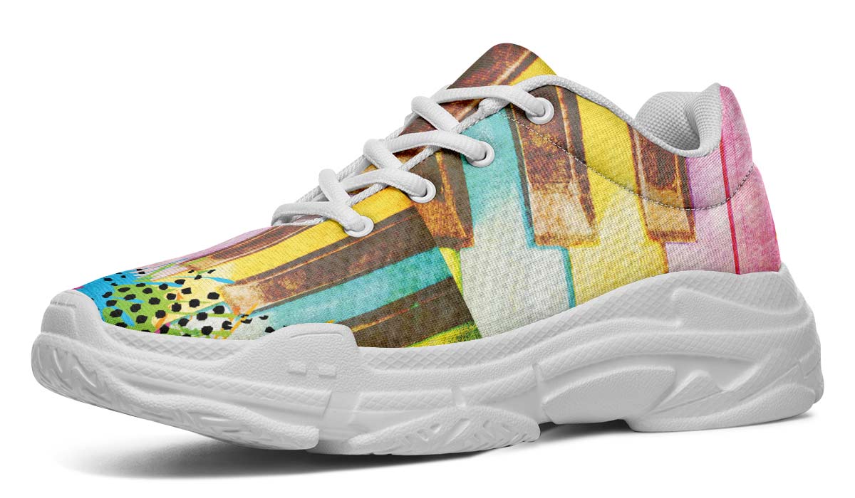 Women Lace Up Holographic Detail Snakeskin Embossed Color Block Chunky  Sneakers, Sporty Outdoor Sneakers | SHEIN