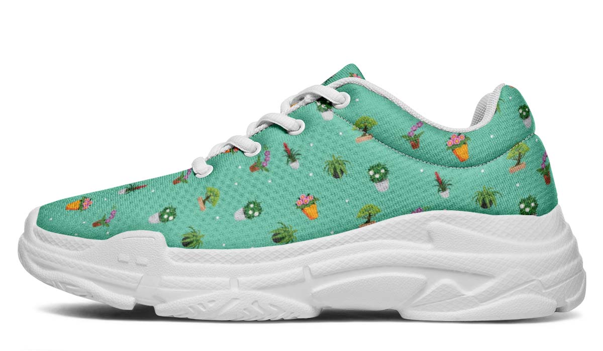 Potted Plant Pattern Chunky Sneakers