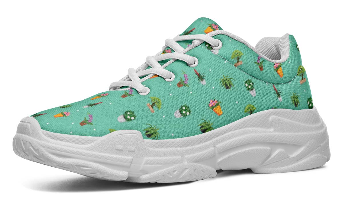 Potted Plant Pattern Chunky Sneakers