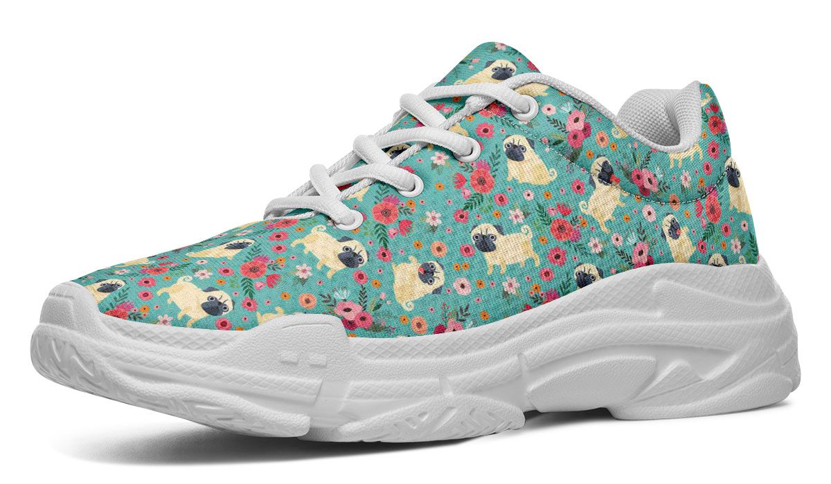 Pug Flower Chunky Sneakers