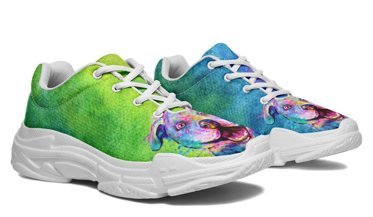 Rainbow Pit Bull Chunky Sneakers