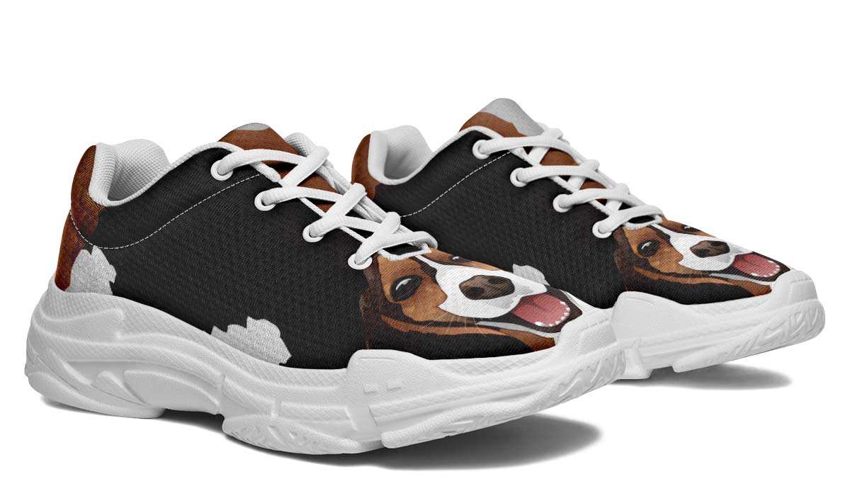 Real Beagle Dog Chunky Sneakers