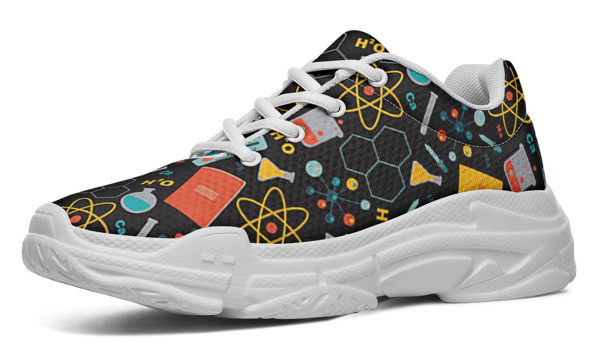 Scientist Pattern Chunky Sneakers