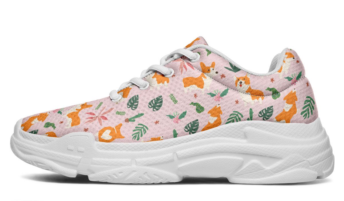 Tropical Corgi Chunky Sneakers