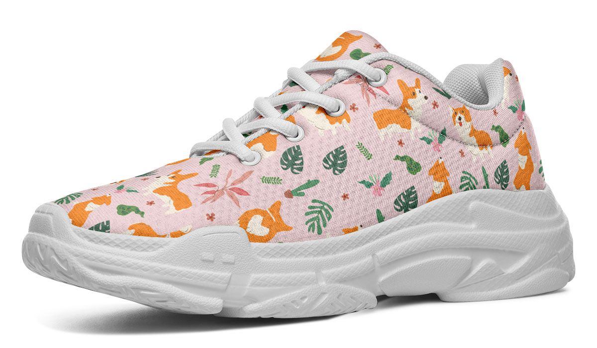 Tropical Corgi Chunky Sneakers