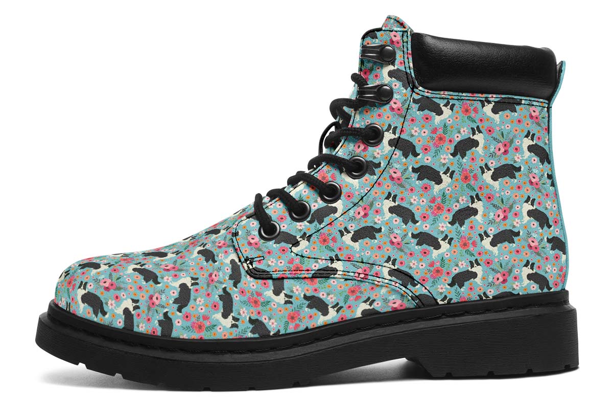 Border Collie Flower Classic Vibe Boots