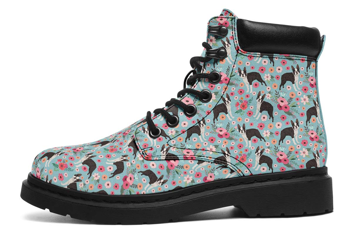 Boston Terrier Flower Classic Vibe Boots