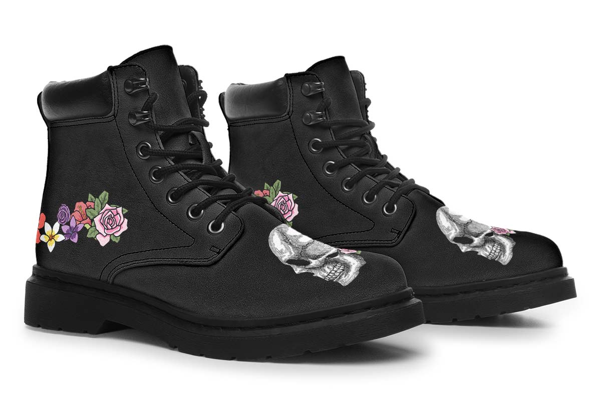 Floral Anatomy Skull Classic Vibe Boots