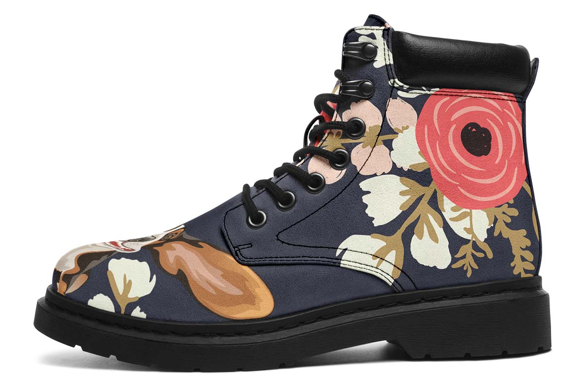 Floral Basset Hound Classic Vibe Boots