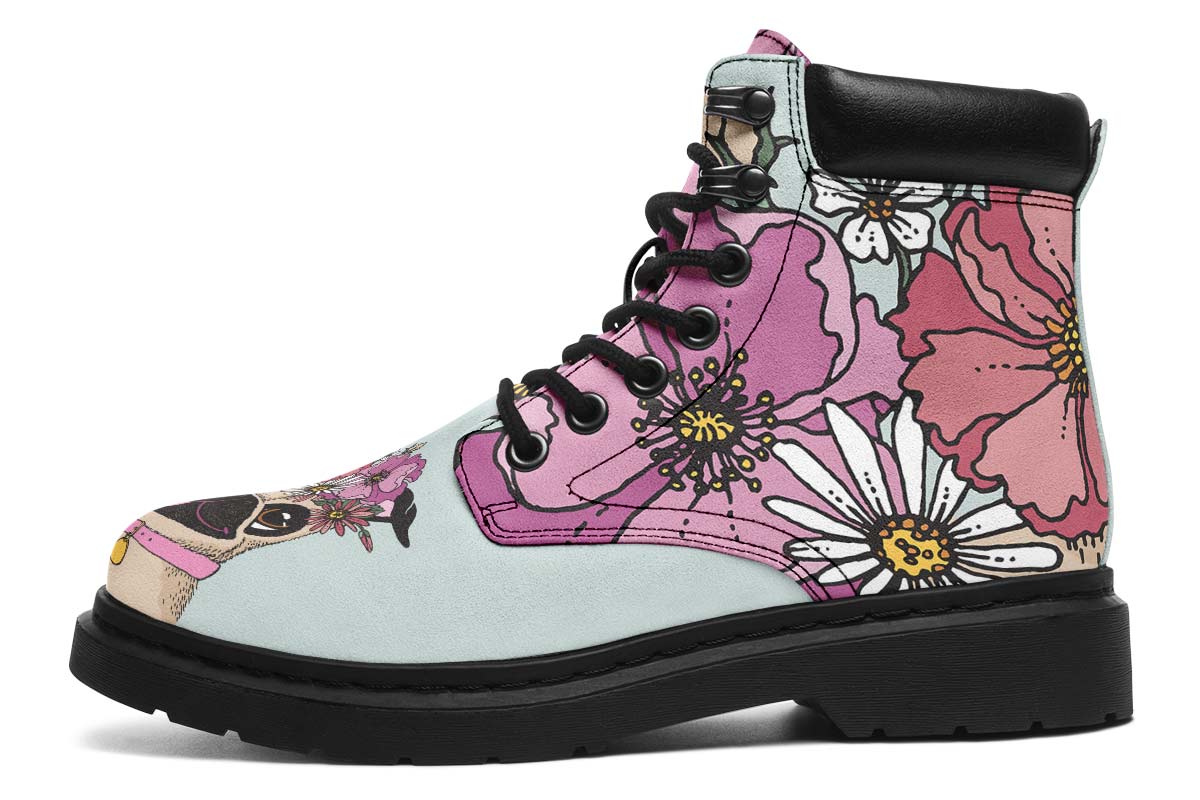 Floral Pug Classic Vibe Boots