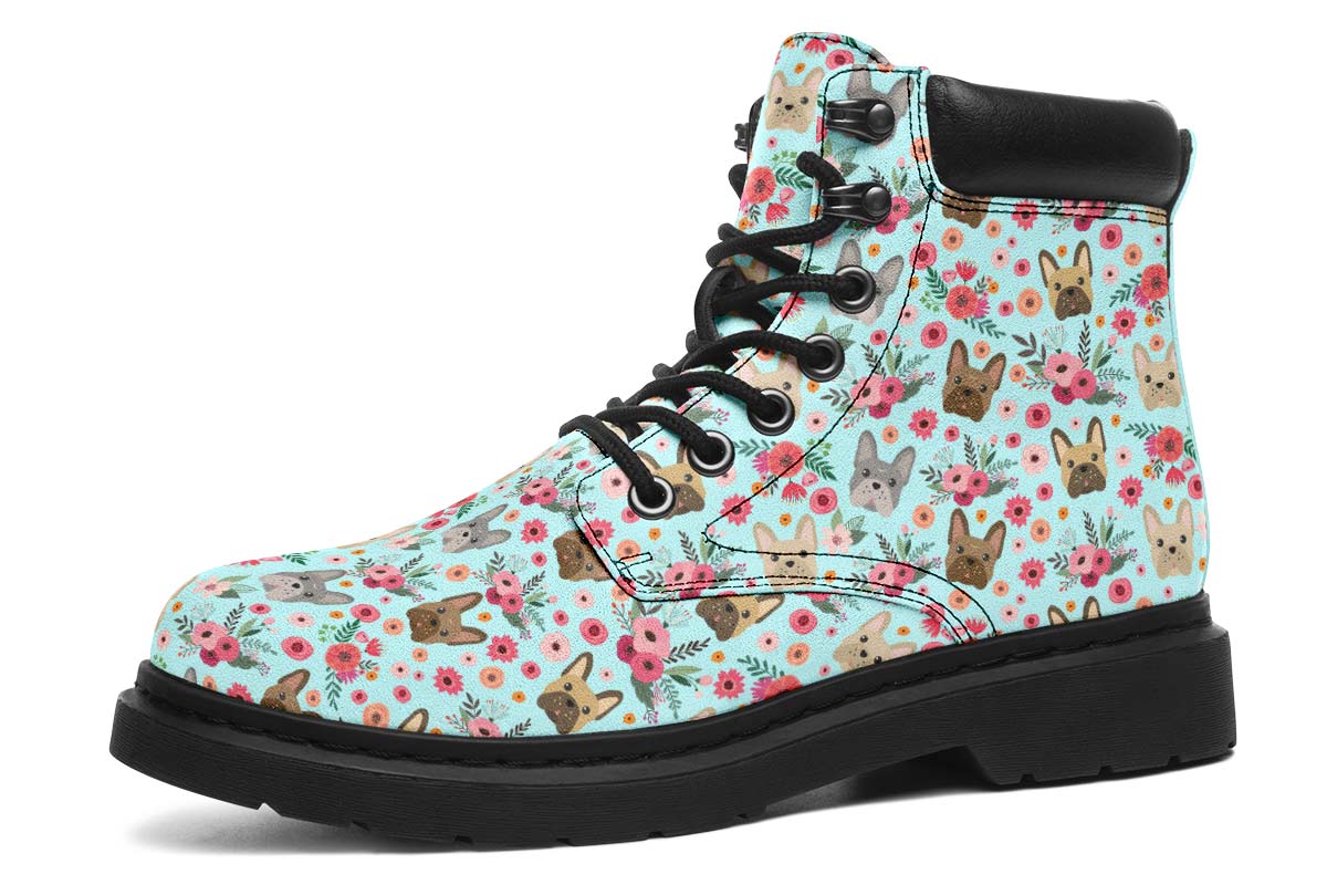 French Bulldog Flower Classic Vibe Boots