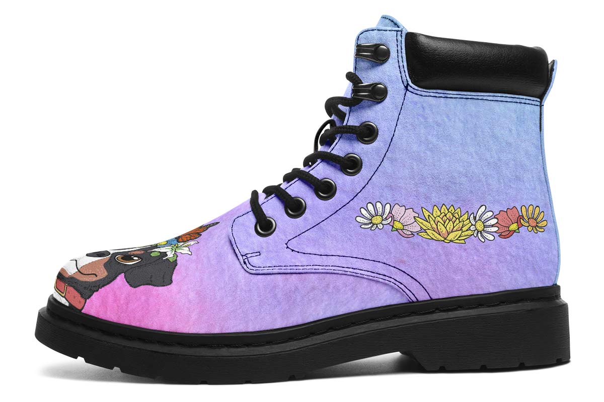 Fun Floral Bernese Mountain Classic Vibe Boots