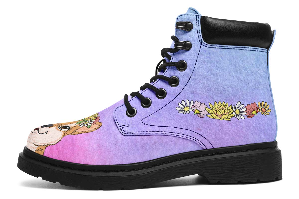 Fun Floral Shiba Inu Classic Vibe Boots