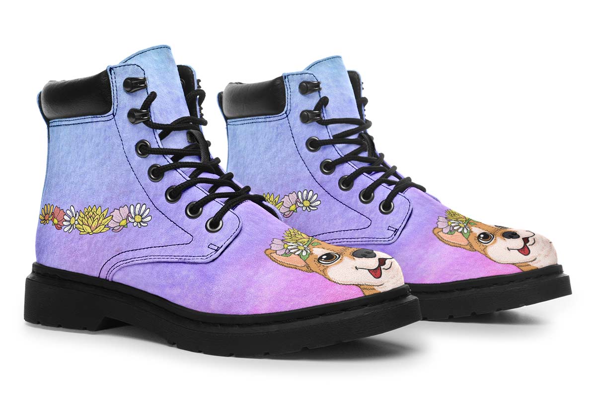 Fun Floral Shiba Inu Classic Vibe Boots