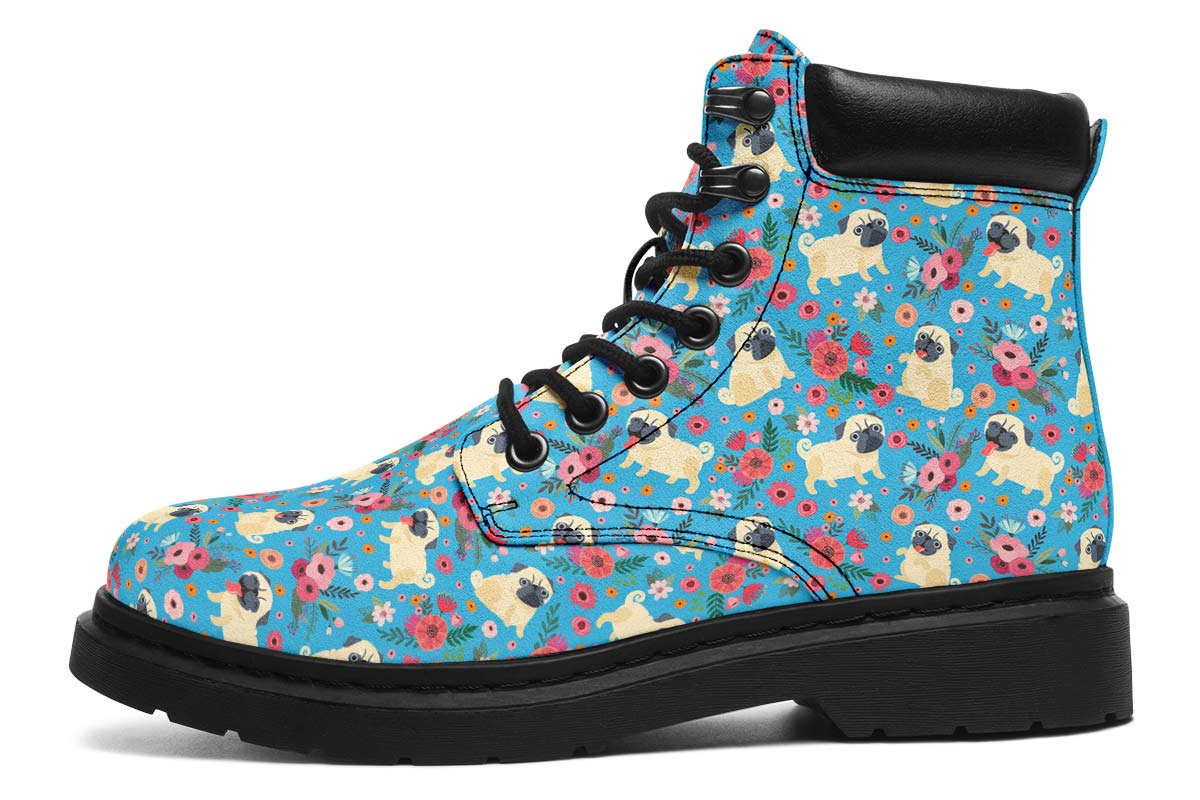 Pug Flower Classic Vibe Boots