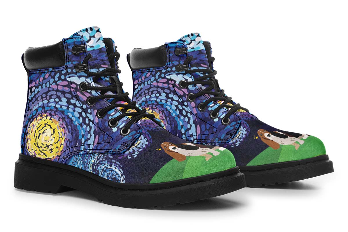 Starry Night Basset Hound Classic Vibe Boots