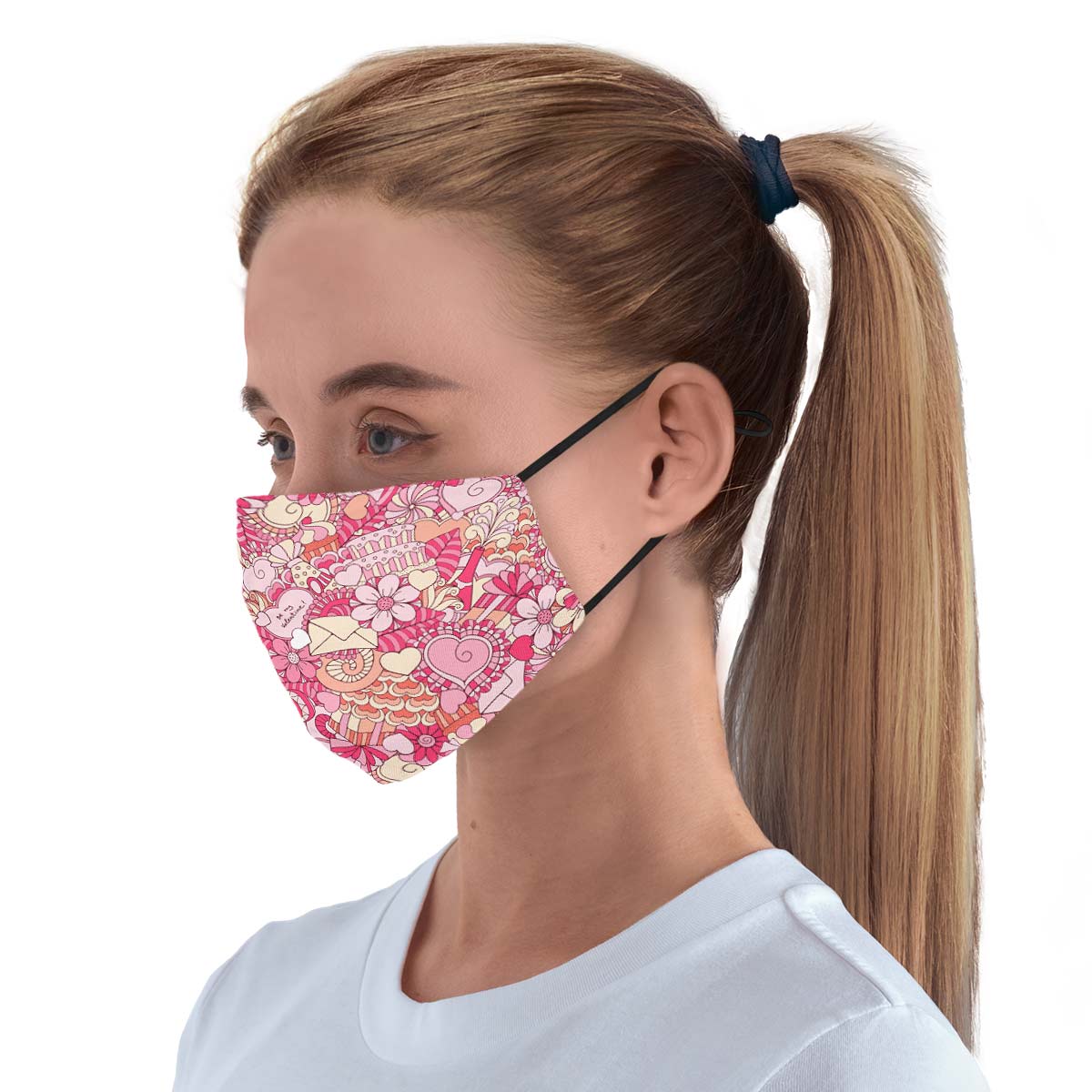 Abstract Valentines Day Face Cover
