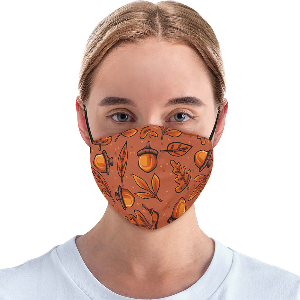 Fall Leaves Pattern Face Cover