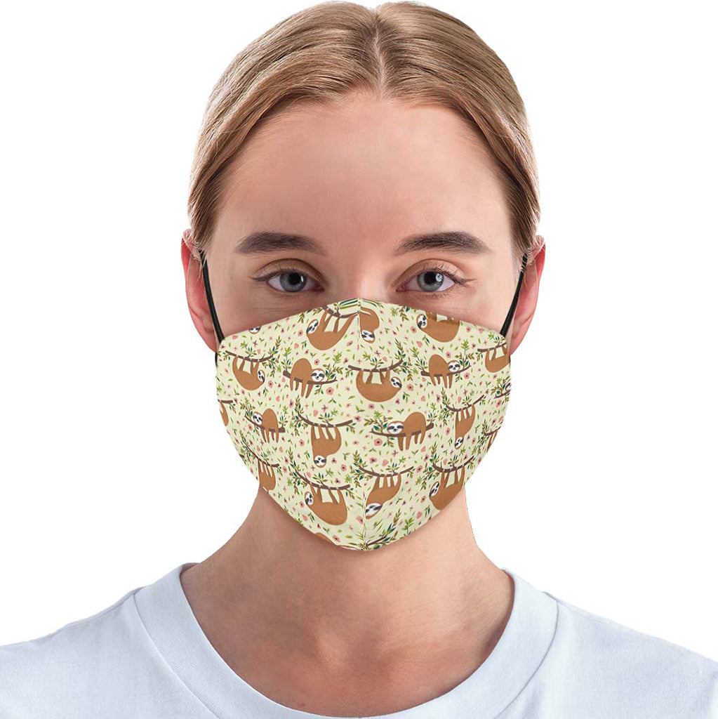 Floral Sloth Face Cover