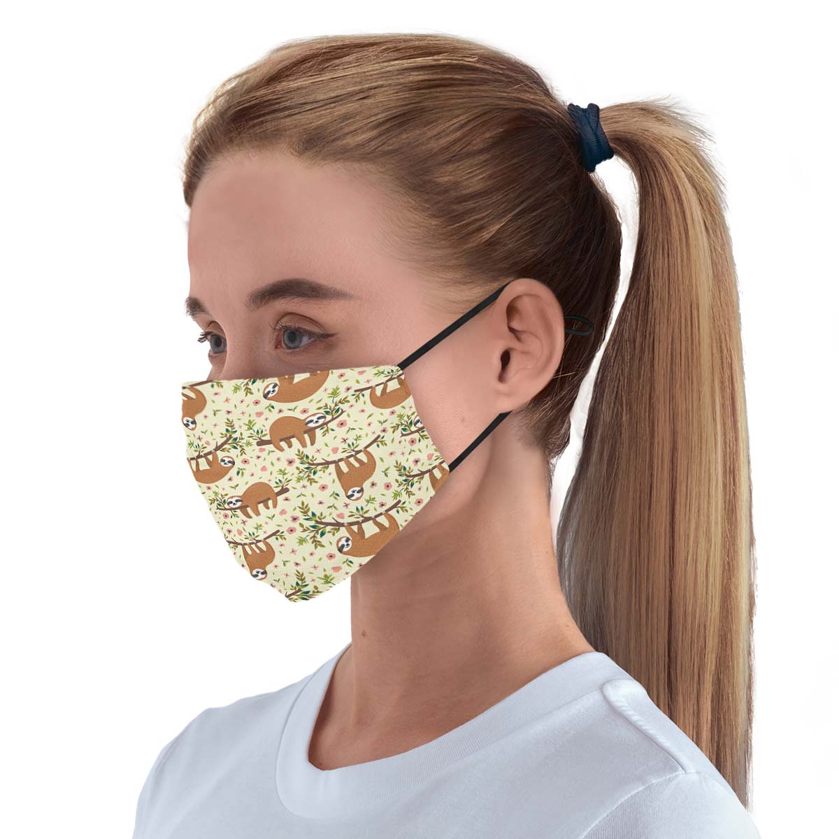 Floral Sloth Face Cover