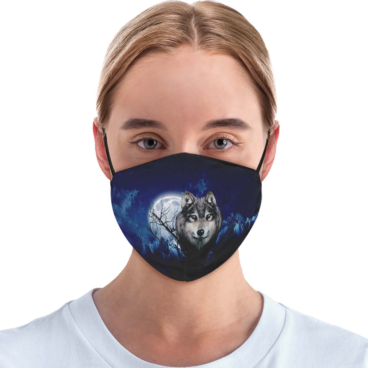 Grey Wolf Face Cover