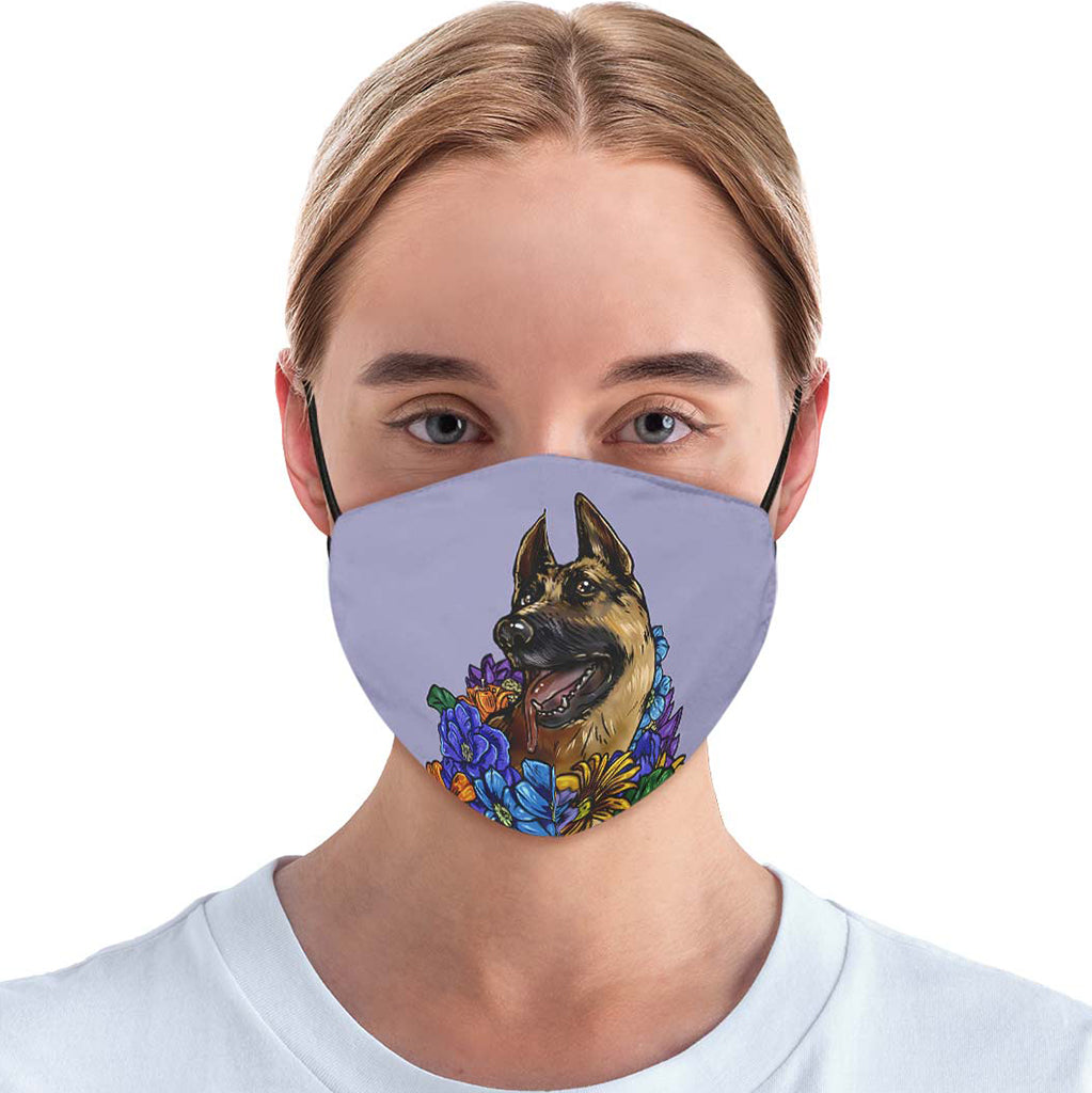Illustrated German Shepherd Face Cover