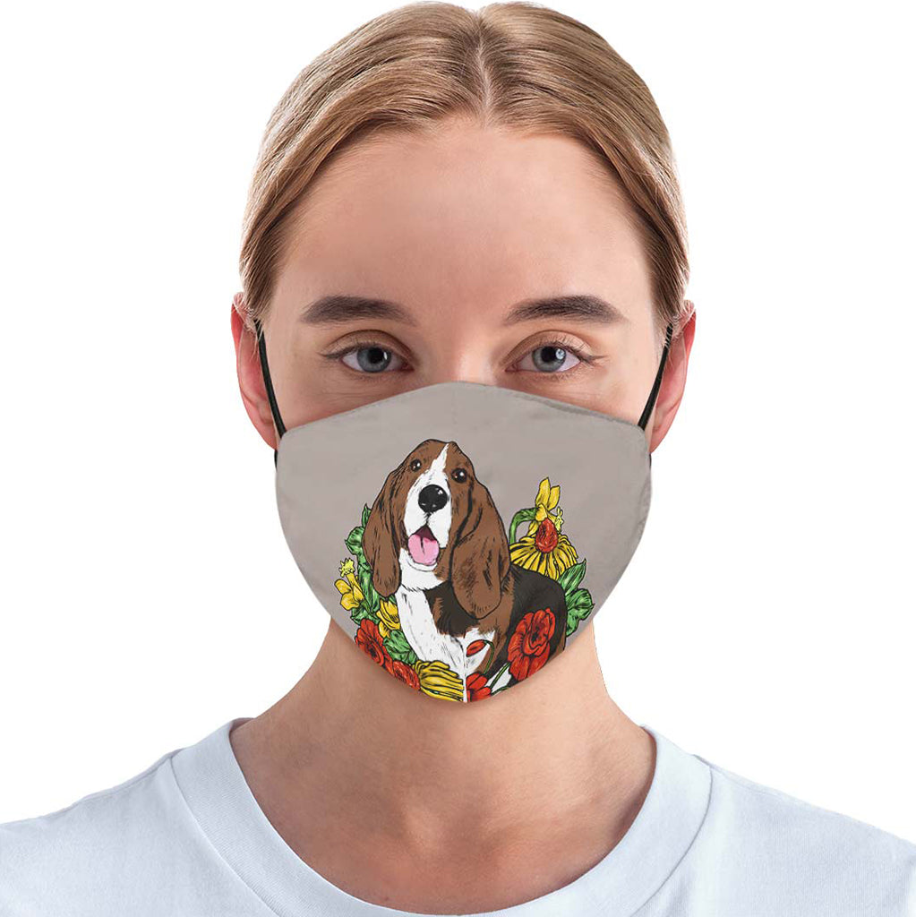 Illustrated Hound Face Cover