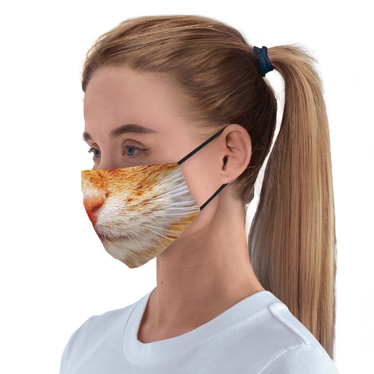 Orange Tabby Cat Face Cover