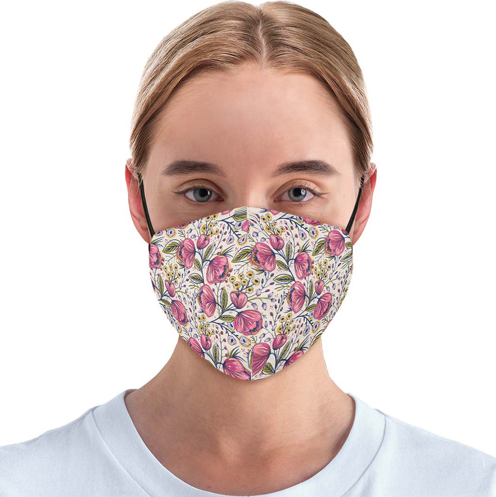 Pink Floral Face Cover