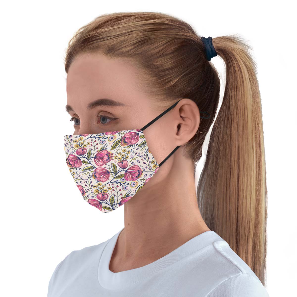 Pink Floral Face Cover
